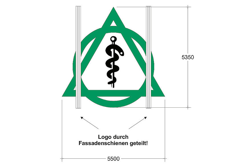 Leuchtbuchstaben Frontleuchter Asklepios Hamburg Altona Konzeption 1