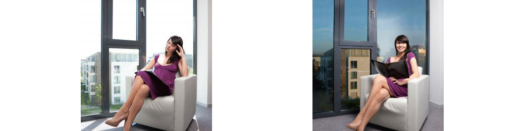 Sonnenschutzfolie vorher nachher