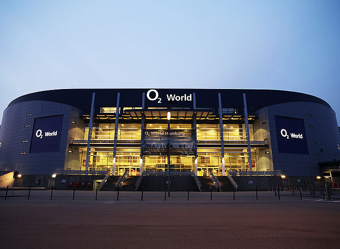 Leuchtbuchstaben Frontleuchter O2 World Hamburg