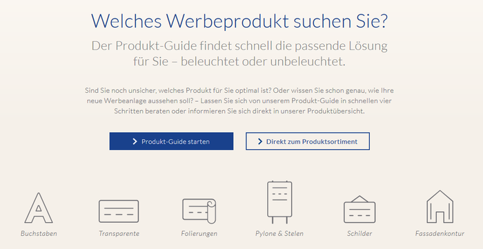 Produkt Guide Konfigurator