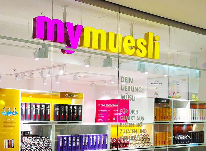Leuchtbuchstaben Frontleuchter My Muesli AEZ Hamburg